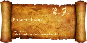 Matern Fanni névjegykártya
