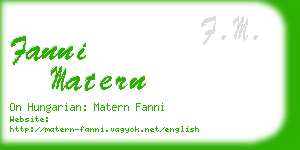 fanni matern business card